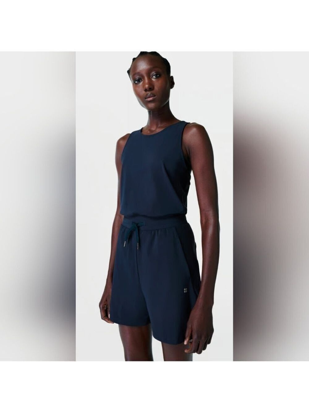 Sweaty Betty Navy Explorer Racerback Romper Size 4